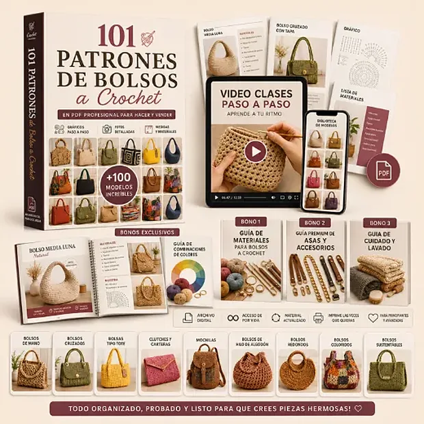 Mockup del Plan Boutique: los 101 patrones más los cuatro bonos